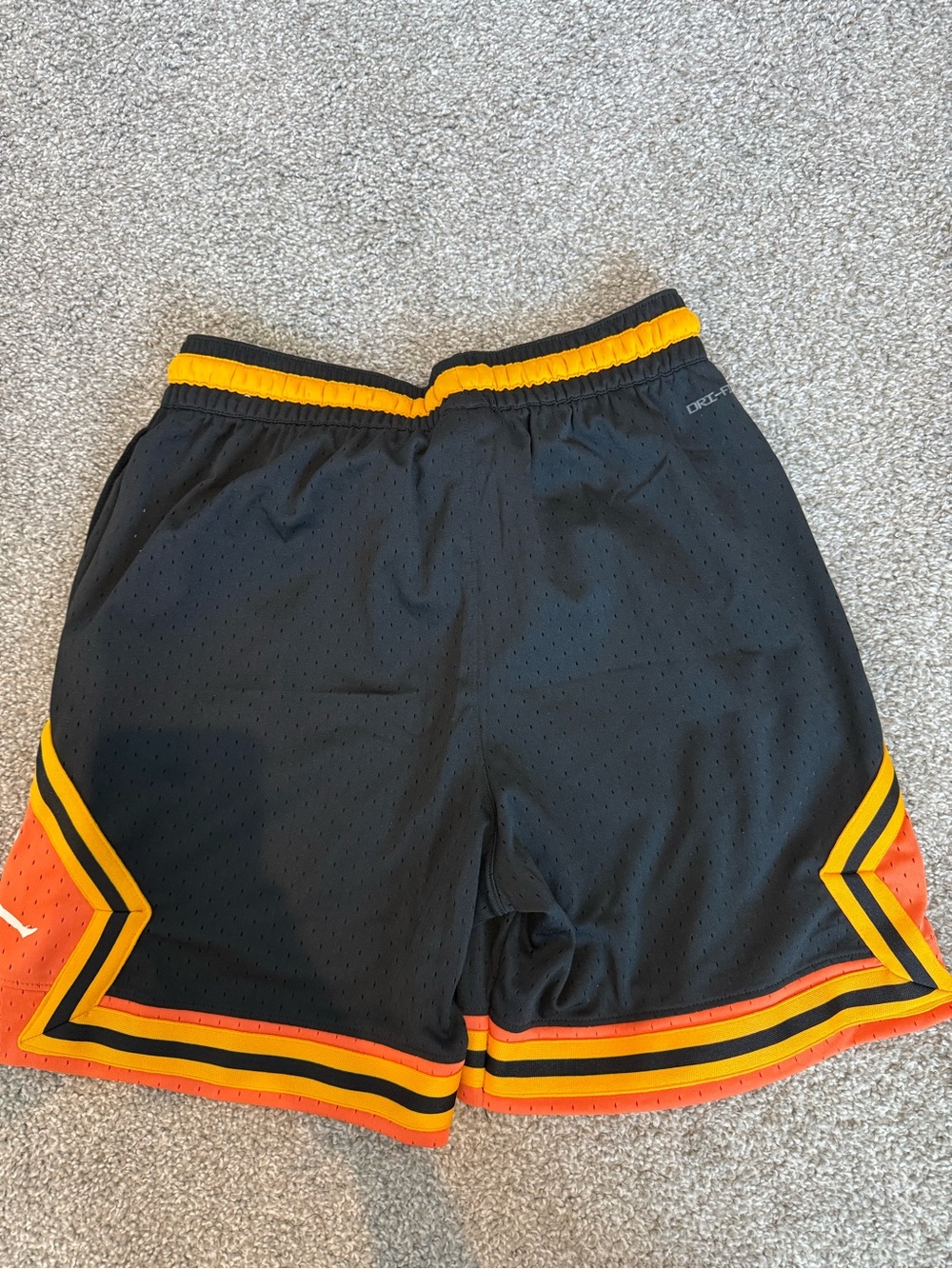 Jordan Black Shorts with Orange and Yellow Trim - Picture 3 of 4